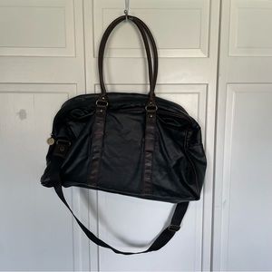 UR Faux Leather Black Brown Duffel Bag Men's Travel Gym